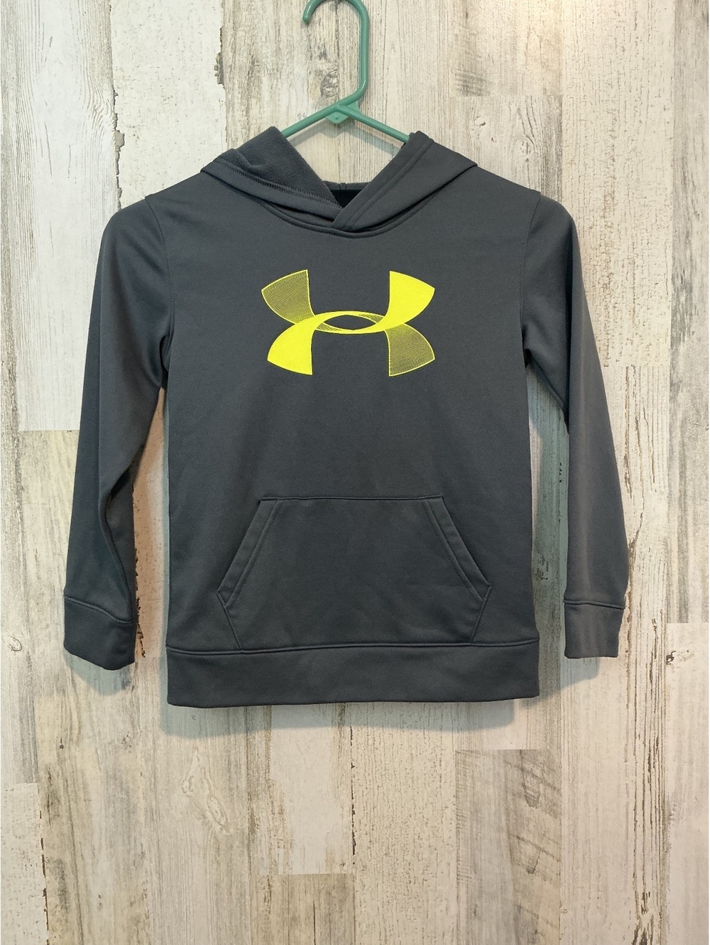 Under Armour Boys Size 7 Gray Hoodie Sweatshirt Polyester